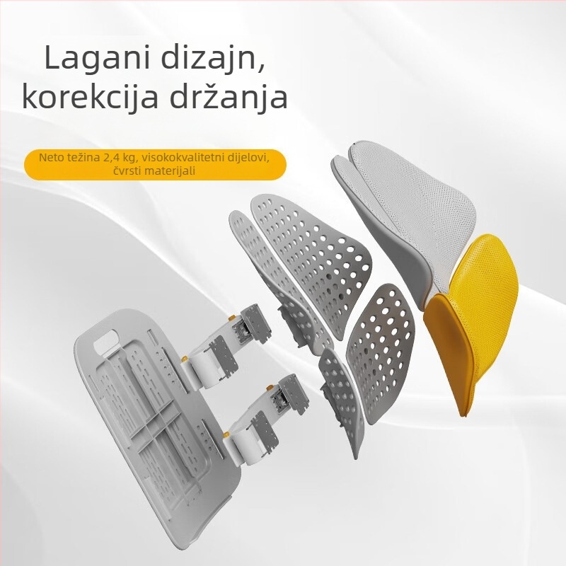 Podloga za lumbalnu podršku sjedala: prozračna mreža, punjenje od spužve, ergonomska podrška donjem dijelu leđa, univerzalno za automobile, minimalistički stil