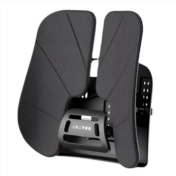 Jastuk za lumbalnu podršku za ured i automobil, ergonomski dizajn, prozračna mrežasta tkanina, punilo od poliesternih vlakana, mogućnost prilagođavanja, moderan minimalistički stil