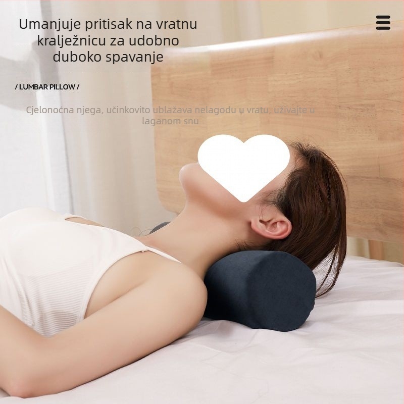 Cilindrični jastuk od memorijske pjene sa platnenim navlakom, moderan minimalistički dizajn