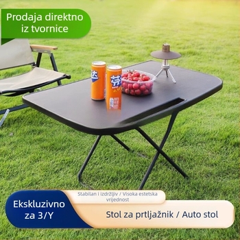 Automobilski sklopivi prijenosni stol — konstrukcija od metala/plastike/drva, ugrađena instalacija, funkcija pohrane
