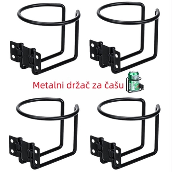 Držač čaša od kovanog željeza, zidni, za automobile, brodove, kamp-kuću i jahte; pogodan za pisaći stol, stražnji dio naslona stolice i vrata