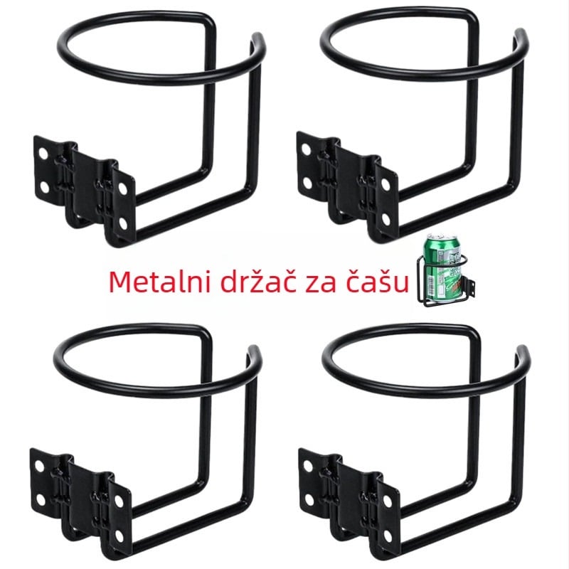 Držač čaša od kovanog željeza, zidni, za automobile, brodove, kamp-kuću i jahte; pogodan za pisaći stol, stražnji dio naslona stolice i vrata