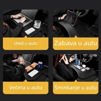 Sklopivi automobilni stol za prijenosno računalo s držačem za čašu, kompatibilan s Tesla — Furun Shi, ploča visoke gustoće, mogućnost prilagođene privatne oznake s logotipom