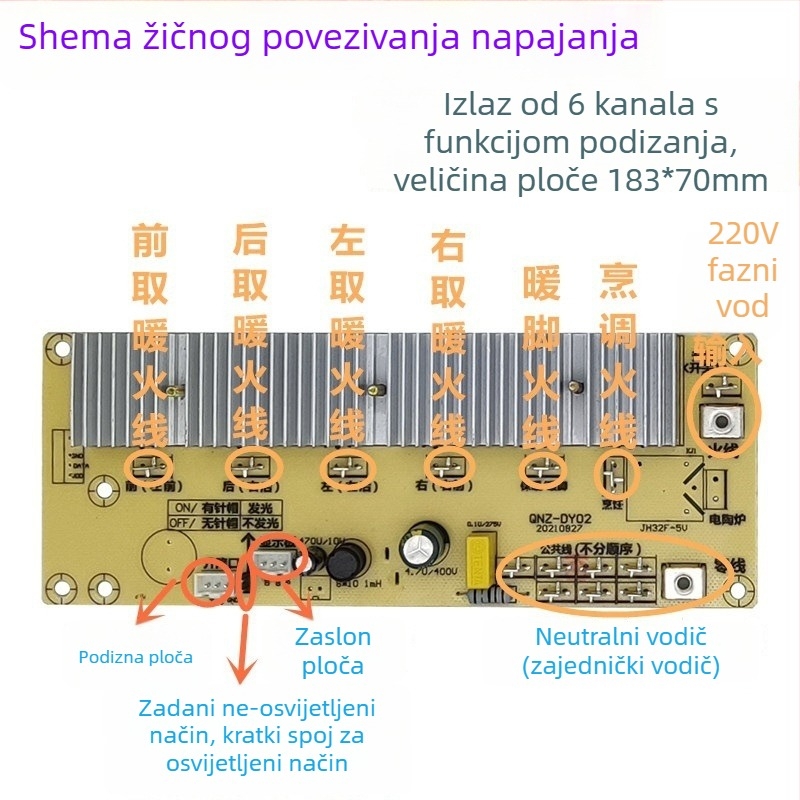 Univerzalna kontrolna ploča za grijanje stolova i električne grijalice – dio za popravak matične ploče računala, broj dijela 994518540513, područje 51–100 m², pogodno za ugradnju u vozilo