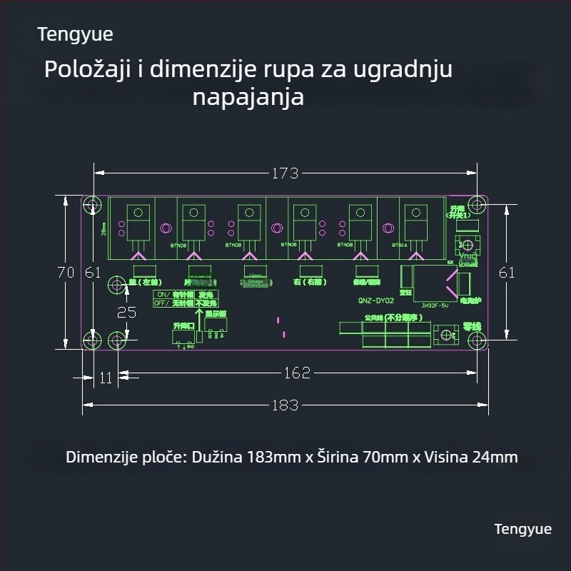 Univerzalna kontrolna ploča za grijanje stolova i električne grijalice – dio za popravak matične ploče računala, broj dijela 994518540513, područje 51–100 m², pogodno za ugradnju u vozilo