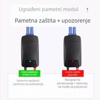 Klemne za nužno pokretanje automobila, 12V, 5-portne, protiv alarma, s inteligentnim kabelima