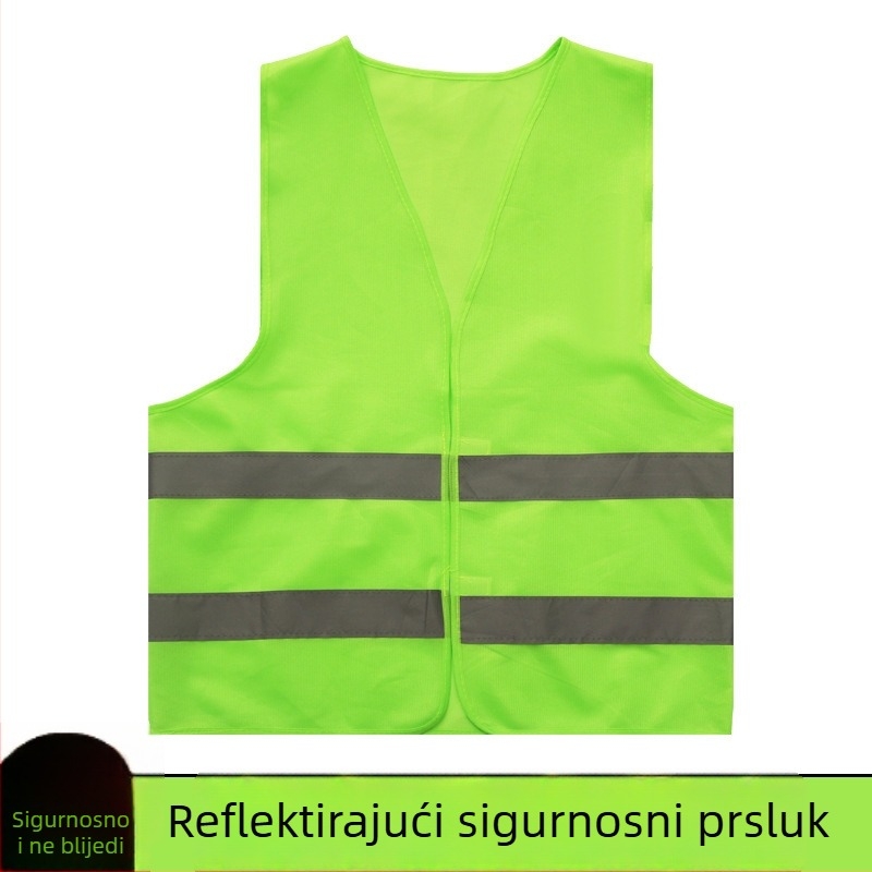 Reflektirajuća sigurnosna vestza za nadzor prometa i noćnu sigurnost | Materijal: reflektirajuće vlakno | Prilagodljiva privatna etiketa | Visoka reflektivnost