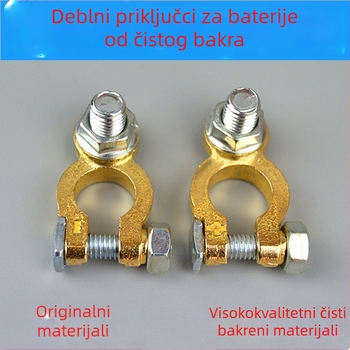 Klem za automobilsku bateriju od čiste bakra, debeli dizajn