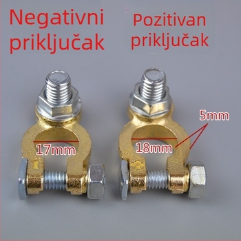 Klem za automobilsku bateriju od čiste bakra, debeli dizajn