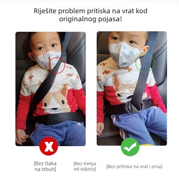 Kasisi Nastavak sigurnosnog pojasa za dječje autosjedalice, od cinkovog legura, s mehanizmom zaključavanja — bez oštrih rubova, zaštita od gušenja, prilagodljivo logo
