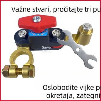 Automobilski prekidač za bateriju s čistim bakrenim kućištem — montažna klipsa, zaštita od curenja i pražnjenja