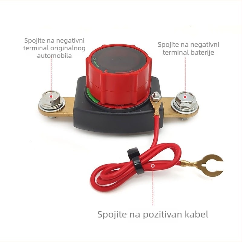 Glavni prekidač napajanja s prikazom napona za automobilsku bateriju, model D71001, Bai bangsheng, 12-24V
