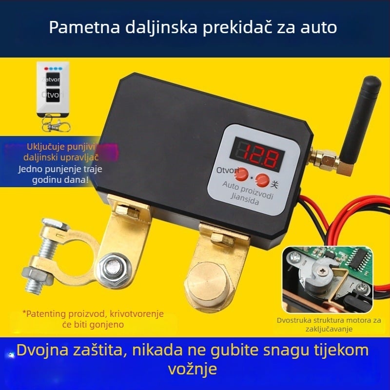 Prekidač napajanja baterije automobila s bežičnim daljinskim upravljačem za 12V motor, mehanički stil, domet oko 30 m
