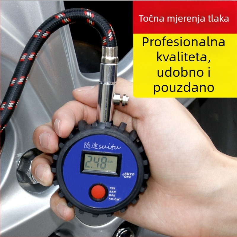 RUNDONG Auto Accessories Automobilski mjerač tlaka guma s digitalnim zaslonom, visoka preciznost elektronskog senzora tlaka, mogućnost privatne marke