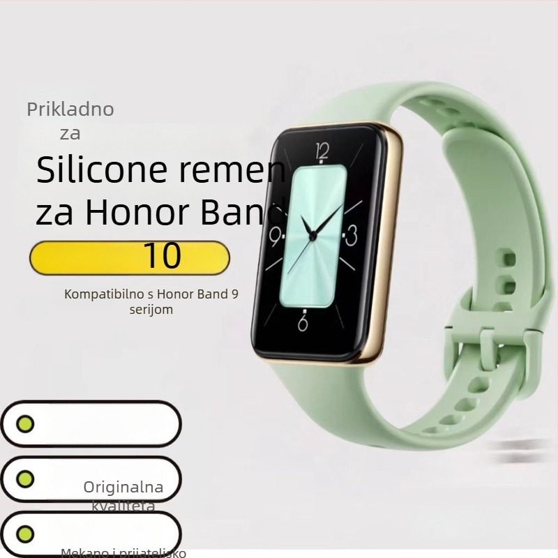 Silikonski remen za Honor Band 9/10 – sportski stil, kopča s iglom