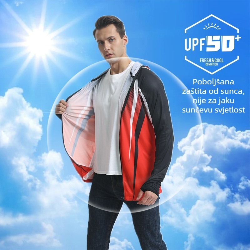 Muški komplet za ribolovnu zaštitu od sunca — Ice Silk, prozračan, brzo se suši, protiv komaraca, vanjska vjetrovka za ljeto