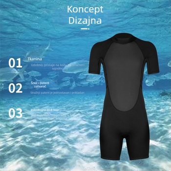 3mm neopren kratkih rukava za ronjenje – zadržava toplinu, za plivanje i ronjenje, za odrasle muškarce