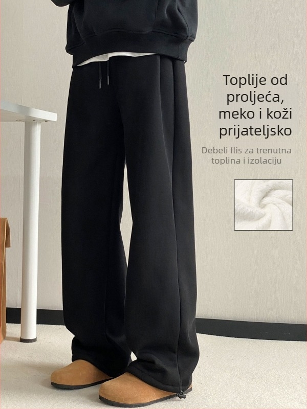 Muške casual hlače, srednji pojas, ravni kroj, zatvaranje na gumbe, poliestersko-bavlovina smjesa, gradientni uzorak, ukrasne džepovi, pogodne za proljeće i jesen