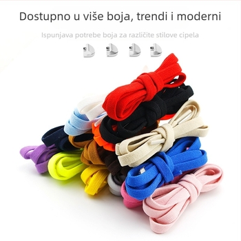 Unisex vezice bez vezivanja, 8 mm široke, s elastičnim kopčom, dvostruko slojevite od spandexa; pogodne za tenisice, kožne cipele, čizme i casual obuću, za sve sezone