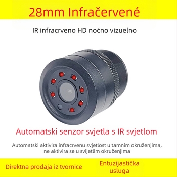 Infracrvena automobil kamera za obrnuto vođenje, 12V napajanje, 90° kut gledanja, 760×540 rezolucija, CVBS video.