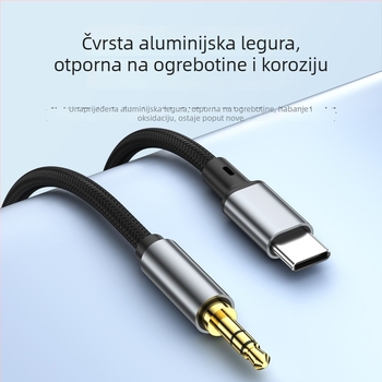 Type-C na 3,5 mm audio adapter kabel za Android – duljina 0,5 m, digitalni prijenos zvuka, čip Zhongke Lanxun 136T, bakreni vodič s cínovim premazom