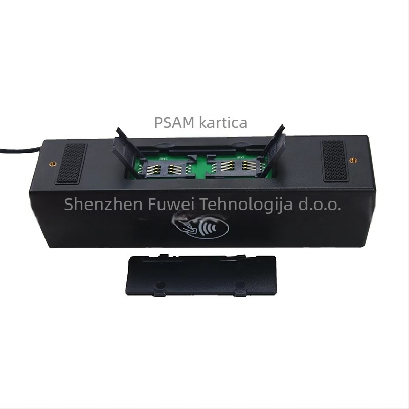 YL160 Višenamjenski 4-u-1 čitač/pisac kartica — magnetne trake, IC kartice (4442), M1 senzor kartice i PSAM kartice; 13,56 MHz, 1 MB memorije, domet senzora 0–5 mm