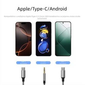 Audio kabel 6,5 mm na 3,5 mm za mikrofon, slušalice, mixer, pojačalo i električnu gitaru