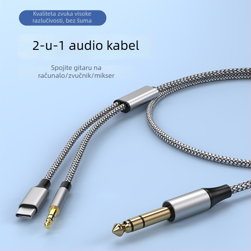 Audio kabel 6,5 mm na 3,5 mm za mikrofon, slušalice, mixer, pojačalo i električnu gitaru