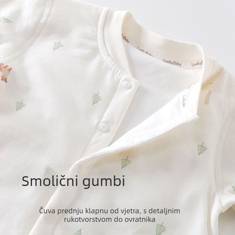 Dječji overal od 100% pamuka s dugim rukavima, prednje zatvaranje, za uzrast 1–3 godine (80–100 cm), casual/basic stil
