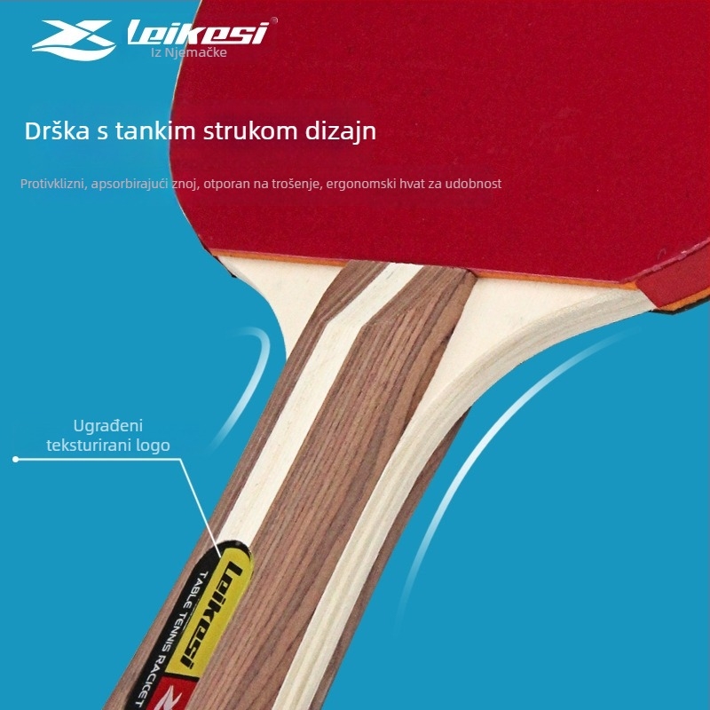 Rex LKS-2122 reketa za stolni tenis s poplar bazom, gumom s reverznim ljepilom, pravim držanjem