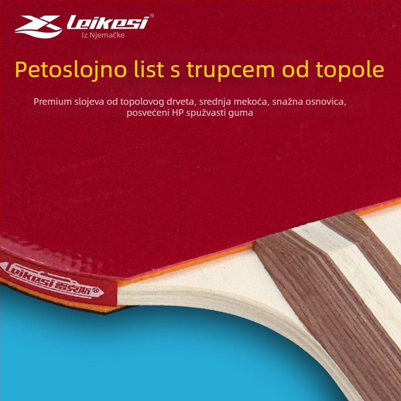 Rex LKS-2122 reketa za stolni tenis s poplar bazom, gumom s reverznim ljepilom, pravim držanjem