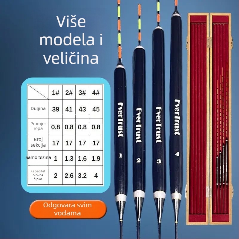 Vertikalni drift plovak za ribolov — materijal od paunovog perja