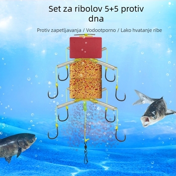 Set udica za riječnu ribolov – dizajn protiv dna, četvrtasti udice za mamac za šarana i velikog šarana, 8–15 udica po setu, kutija 500 kom