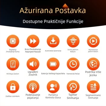 Boston A20S diktafon s redukcijom šuma, 12-satno snimanje, podrška TF kartice, USB 2.0, do 999 snimaka