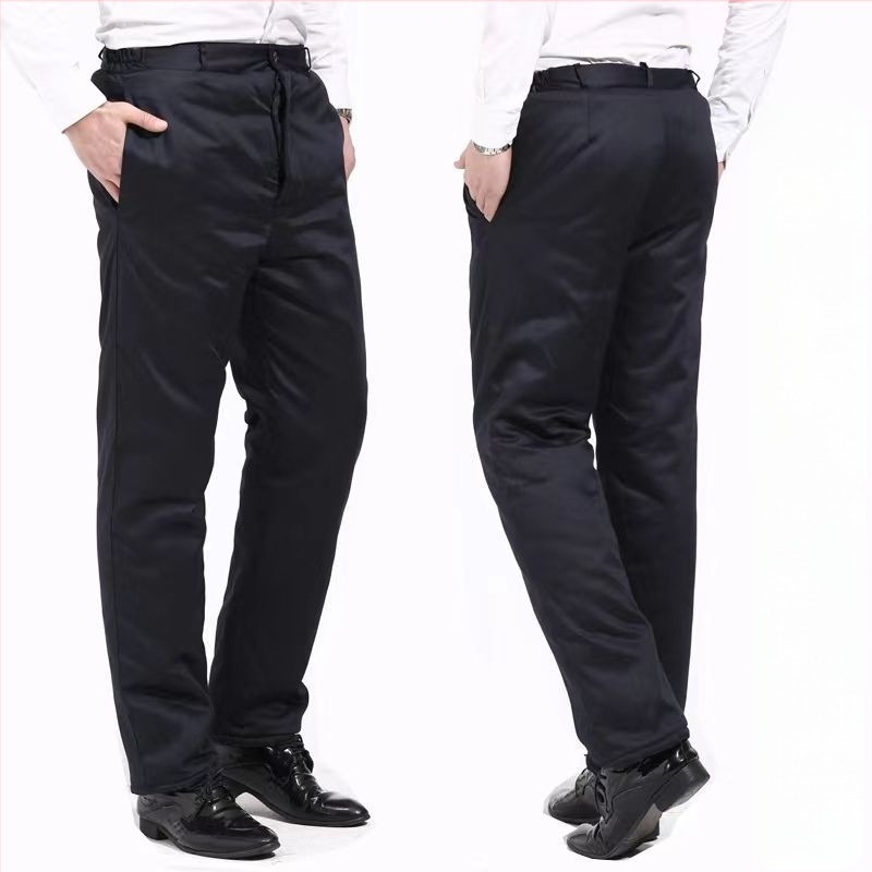 Muški zimski komplet jakna i hlače od umjetne kože, debeli, punilo od svile‑pamuka, zima 2025