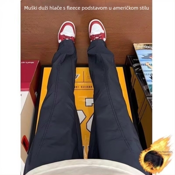 Muške hlače za planinarenje s fleece podstavom, otporno na vjetar i vodu, ravni kroj s blagim širenjem, zatvaranje šnurlom.