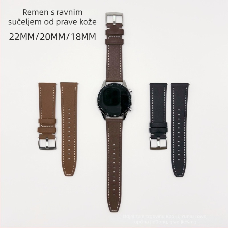 Kožna narukvica za Huawei GT4/GT5, unisex, kompatibilna s GT3/GT4/GT5, kopča s pinom, poslovni stil, 15 g, Predstavljena 2024