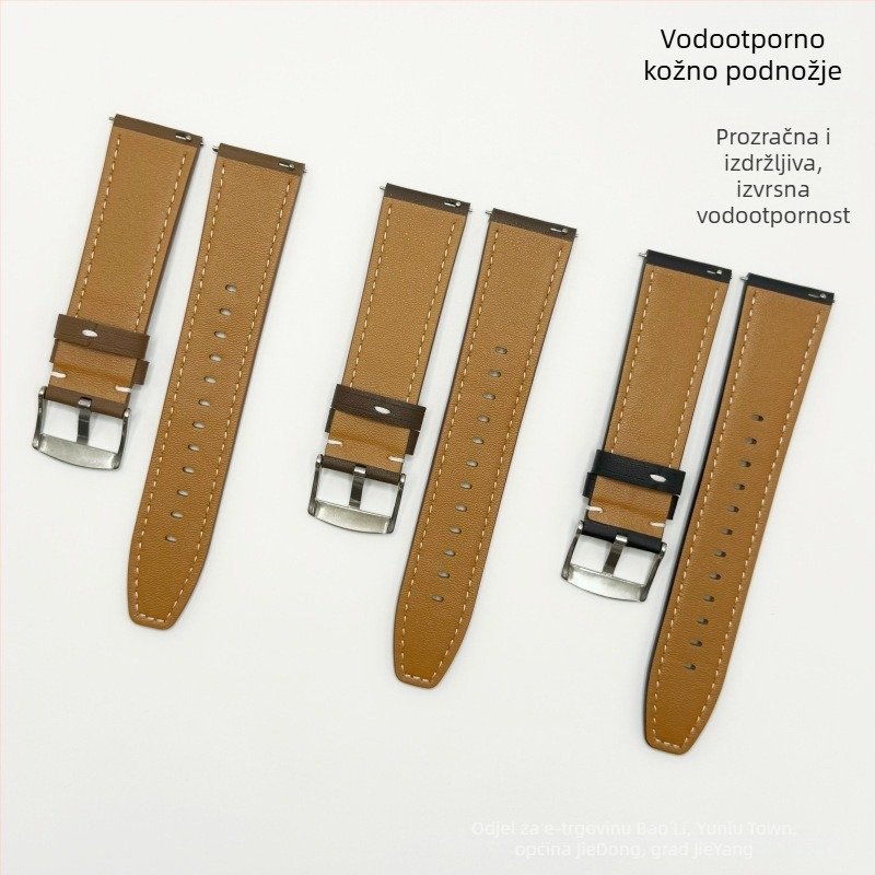 Kožna narukvica za Huawei GT4/GT5, unisex, kompatibilna s GT3/GT4/GT5, kopča s pinom, poslovni stil, 15 g, Predstavljena 2024