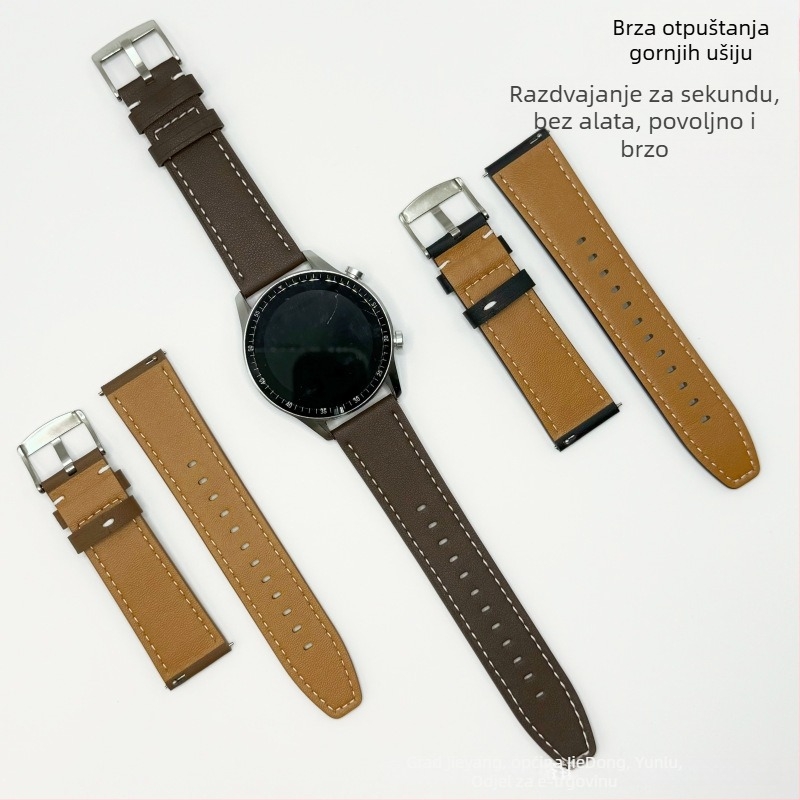 Kožna narukvica za Huawei GT4/GT5, unisex, kompatibilna s GT3/GT4/GT5, kopča s pinom, poslovni stil, 15 g, Predstavljena 2024