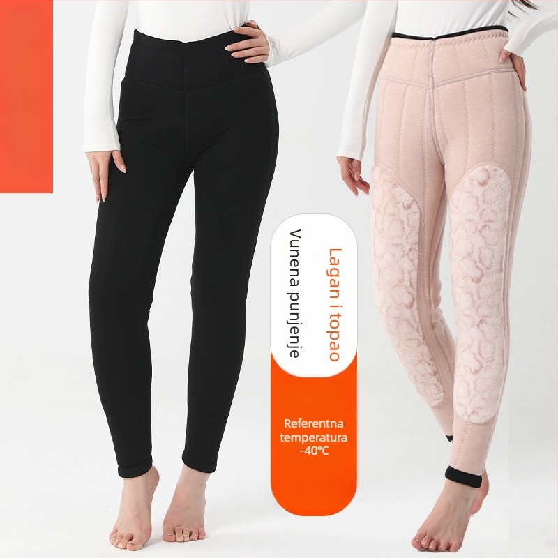 Unisex termo hlače od modala s baršunastom podstavom, tri sloja, iznimno debeli, zaštita koljena i struka