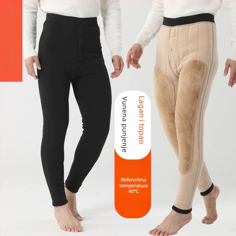 Unisex termo hlače od modala s baršunastom podstavom, tri sloja, iznimno debeli, zaštita koljena i struka