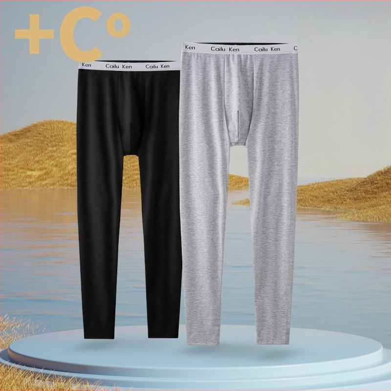 Muške termalne hlače od čiste pamuka – lagana baza za jesen/zimu, jedne boje, 95–100% pamuk, combed cotton, 161–180 g/m², jednodjelni