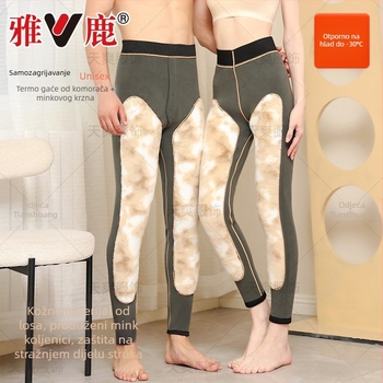 Unisex termo hlače s velvetnim koljenima i zaštitom bedara, Derong viscose tkanina, ekstra debela 401–500 g/m², duljina 9/10