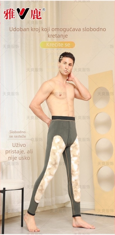 Unisex termo hlače s velvetnim koljenima i zaštitom bedara, Derong viscose tkanina, ekstra debela 401–500 g/m², duljina 9/10