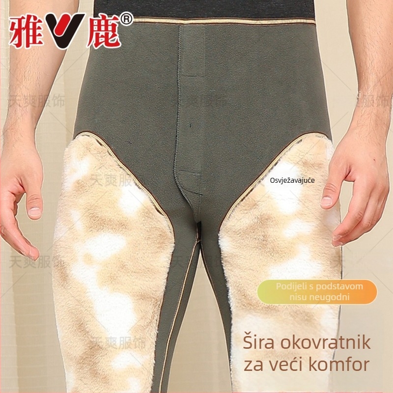 Unisex termo hlače s velvetnim koljenima i zaštitom bedara, Derong viscose tkanina, ekstra debela 401–500 g/m², duljina 9/10