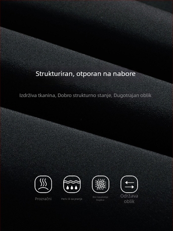 Muško zimsko jakna s visokim ovratnikom, fleec podstava, poliester, džepovi sa zipom, kopčanje na jedno kopčanje