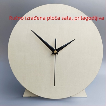 Ručno izrađeni okrugli zidni sat s praznim brojčanikom, drveno kućište, metalni brojčanik, napajanje baterijom, jednostrana, moderan DIY grafiti dizajn