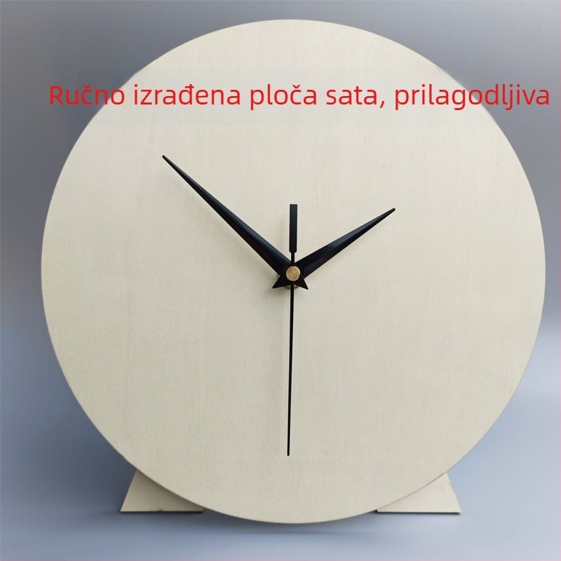 Ručno izrađeni okrugli zidni sat s praznim brojčanikom, drveno kućište, metalni brojčanik, napajanje baterijom, jednostrana, moderan DIY grafiti dizajn