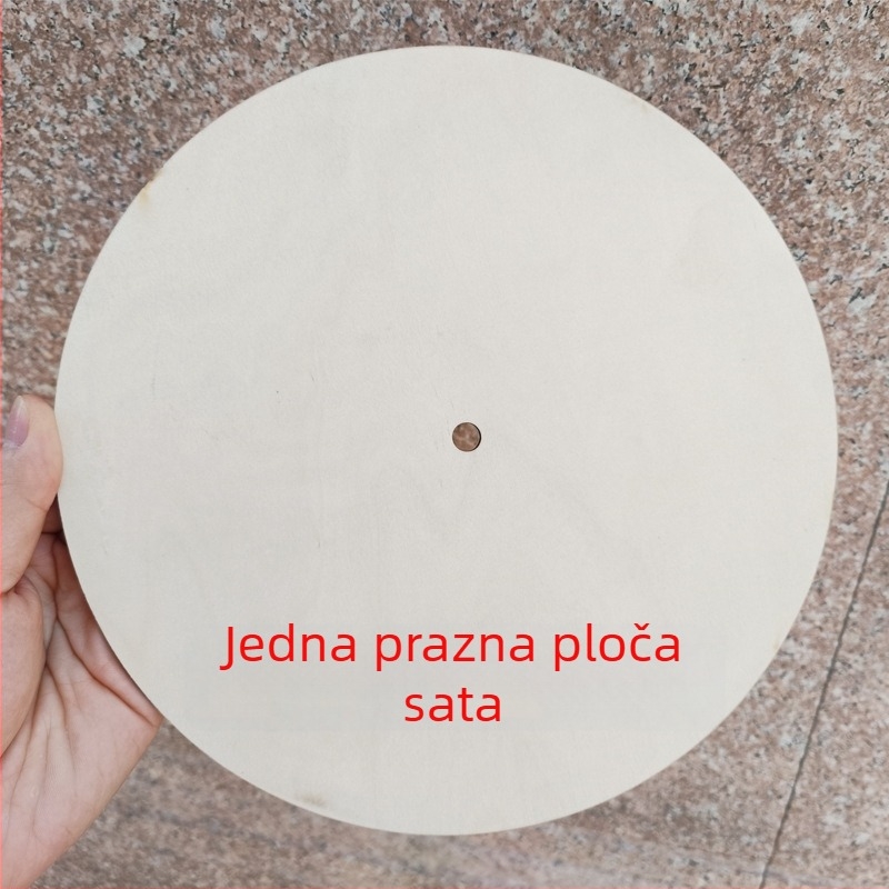 Ručno izrađeni okrugli zidni sat s praznim brojčanikom, drveno kućište, metalni brojčanik, napajanje baterijom, jednostrana, moderan DIY grafiti dizajn