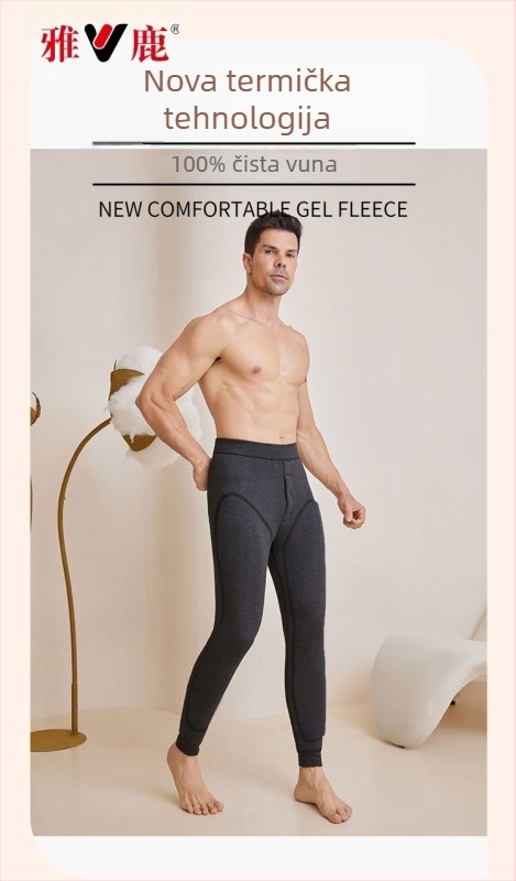 Termalne hlače s jastučićima za koljena, visokim strukom, dvostruki sloj, ekstra debeli materijal od viskoze s velurom podstavom